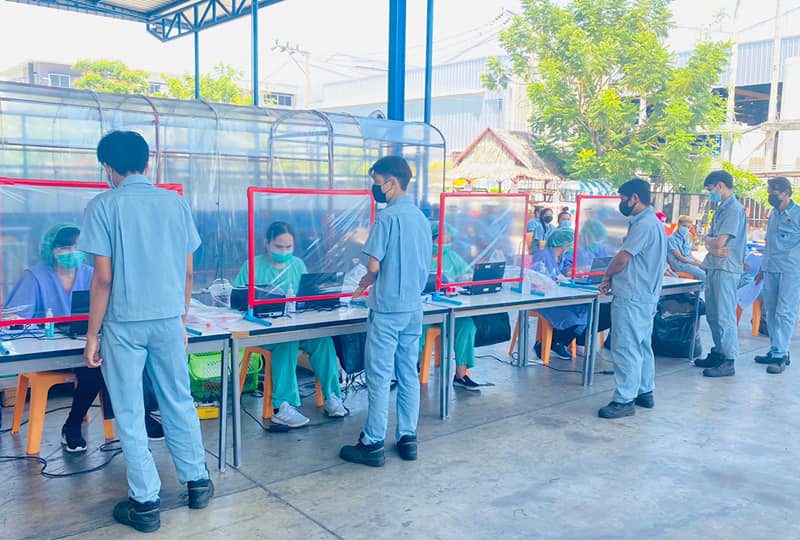 BM ตรวจโควิด19 เชิงรุกกันทั้งโรงงาน เพื่อความมั่นใจและปลอดภัยของทุกคน เมื่อวันที่ 14 พฤษภาคม 2564